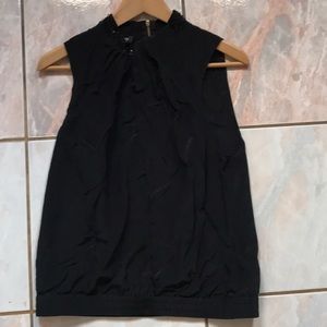 Bebe silk draped mock neck top M